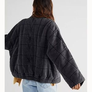 Free People Dolman Quilted Jacket Faded Black Size Medium